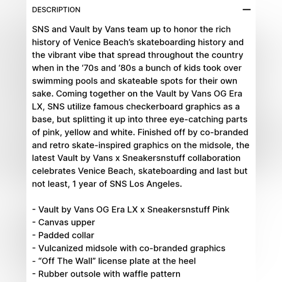 Vault by Vans X SNS OG Era LX Shoes *NIB* - Picture 11 of 15